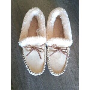 J Crew Lodge Shoes In Metallic Gold Glitter Moccasins Slippers Women Size 10